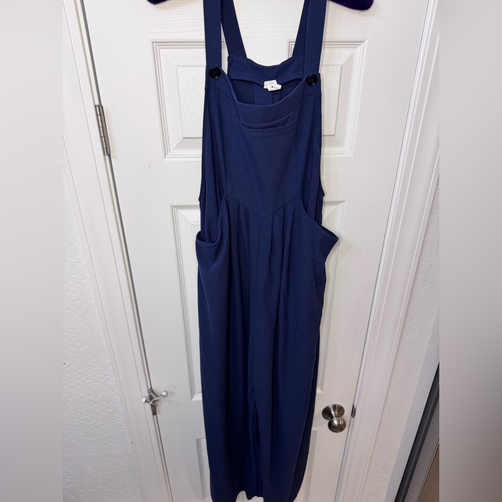 HALARA Navy Wide-Leg Jumpsuit with Pockets